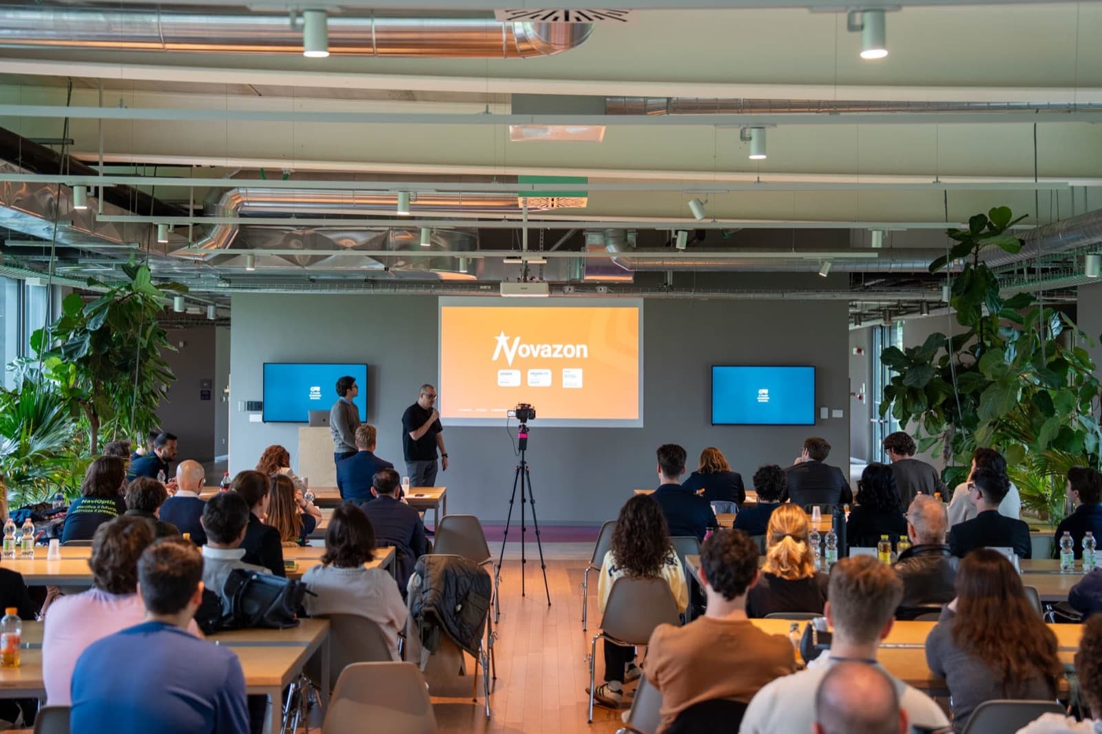 Novazon presenting at an industry event