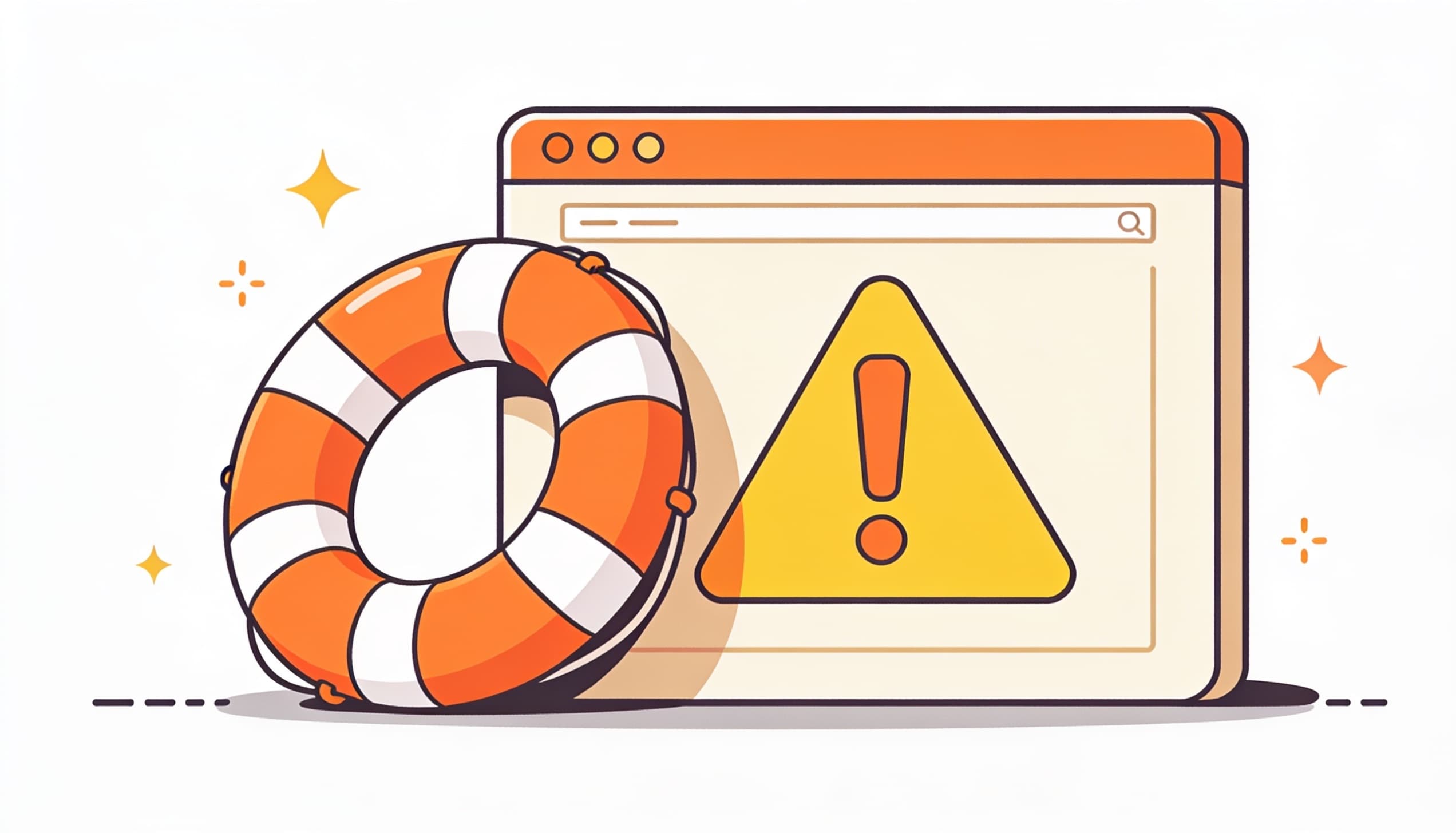 Abstract illustration of a control panel with warning indicators