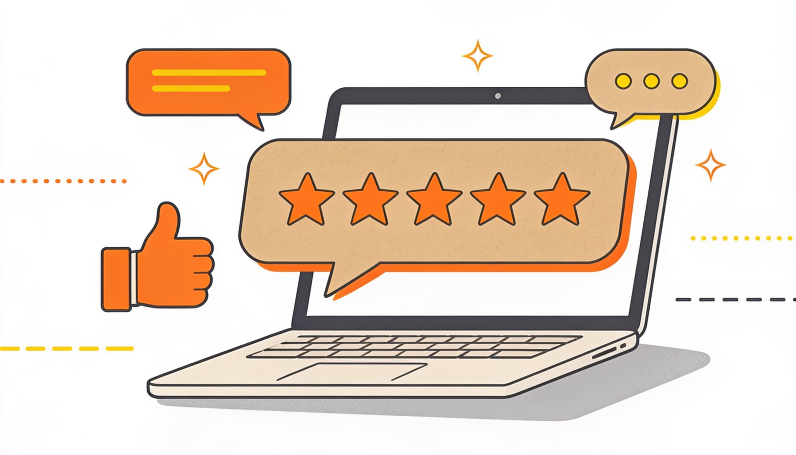 Rating stars and dialog windows on a stylized product page