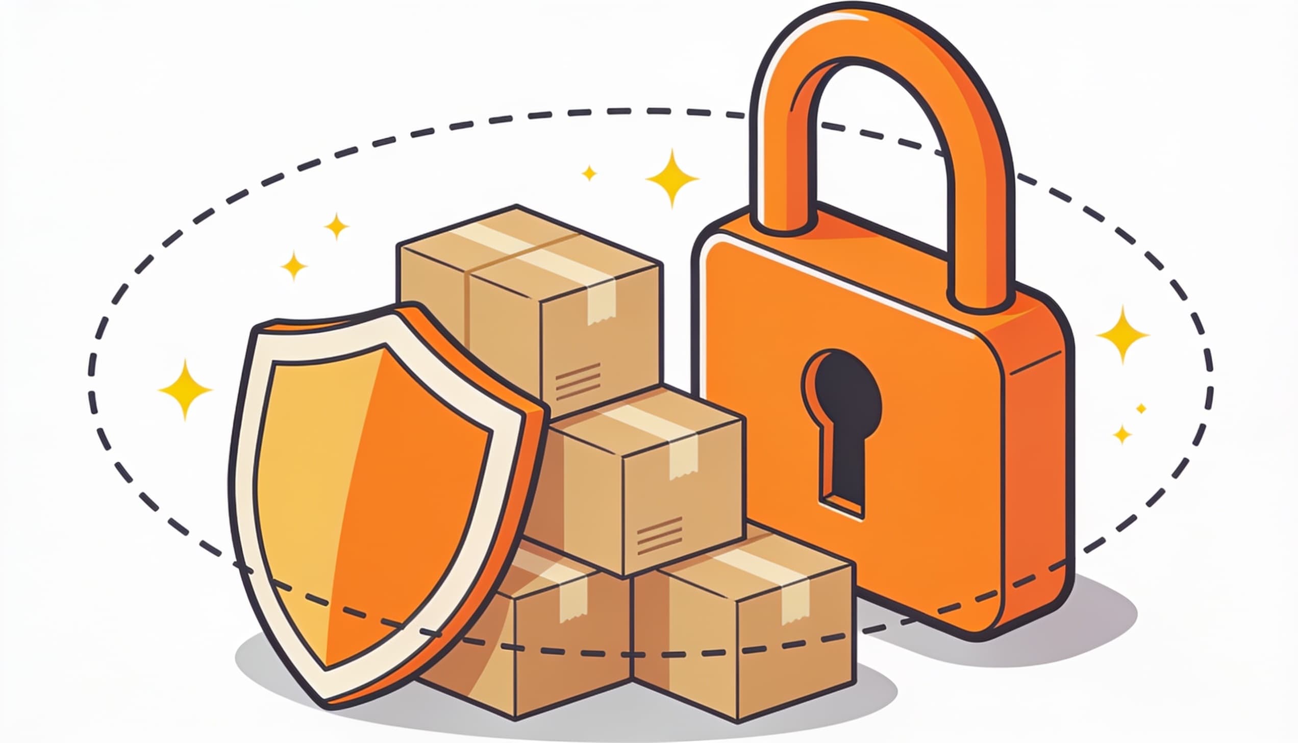Abstract illustration of a shield protecting a brand in a digital marketplace