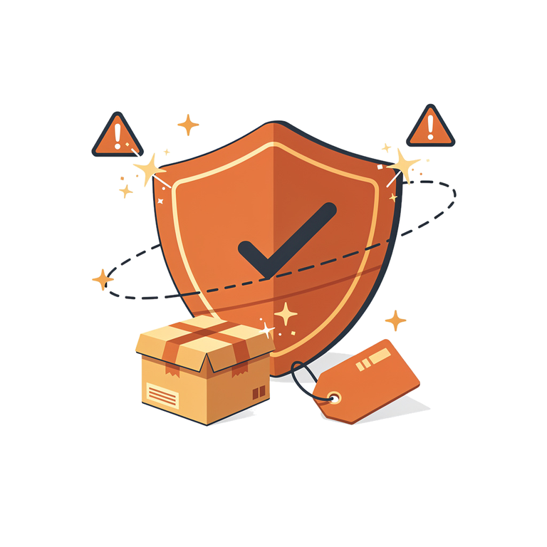 Animated illustration: shield protecting products and prices